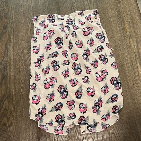 Motherhood Maternity White Pink Blue Floral Print Tank Top Size M - Picture 4 of 5